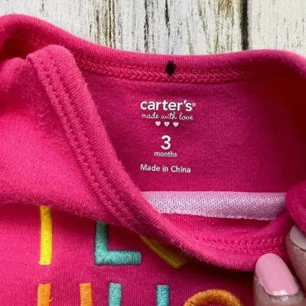 Carter’s bundle pink, striped bodysuits baby girl Size 3 months